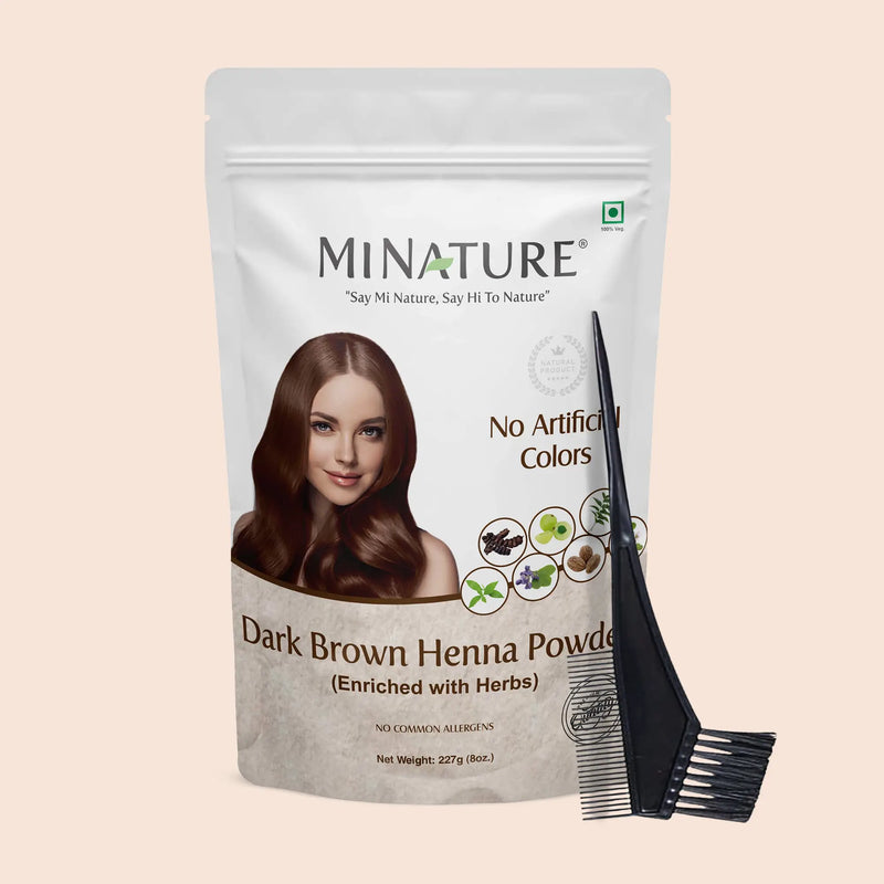 Dark Brown Henna Powder with Herbs For Hair | MINATURE