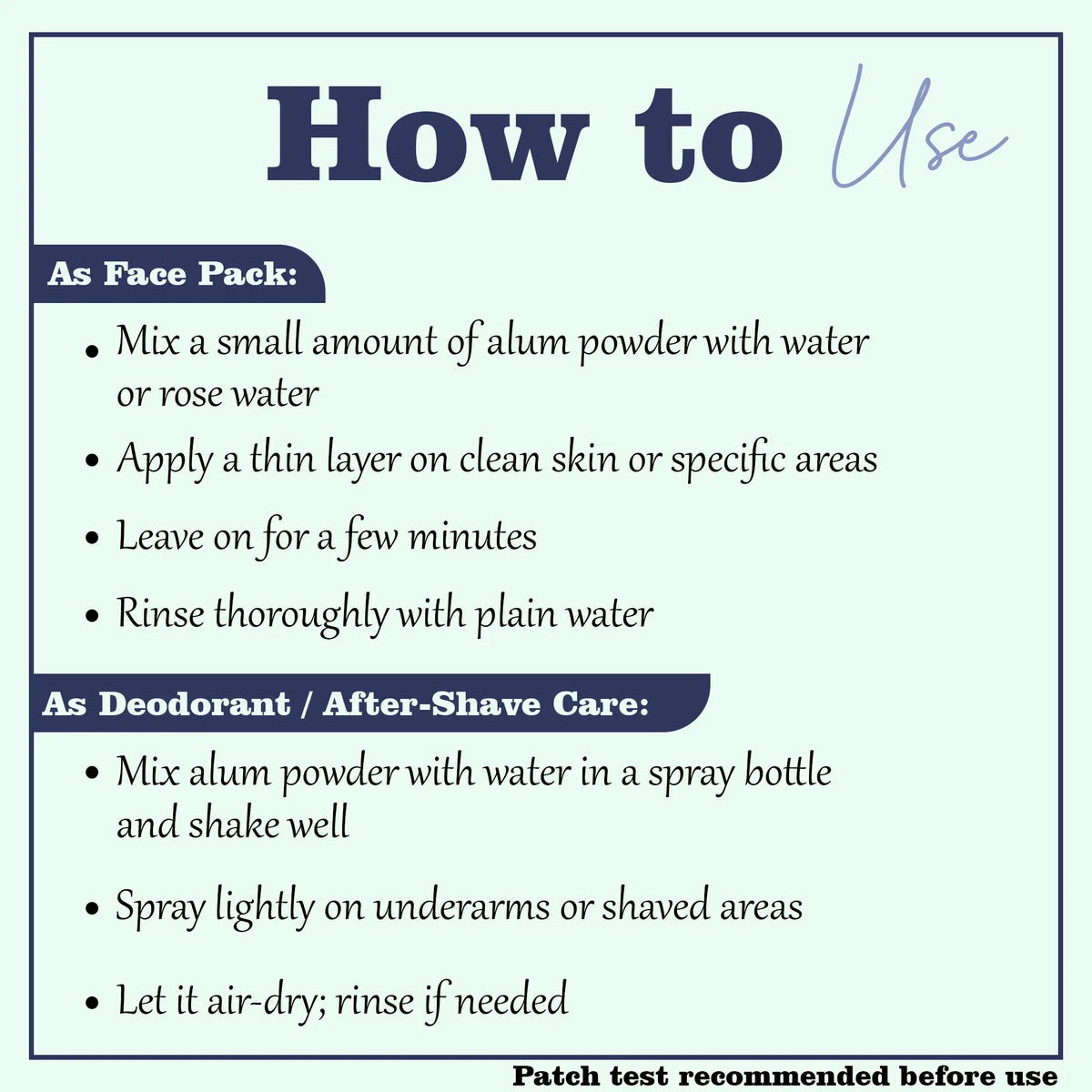 Purified Alum Powder (Fitkari Powder)