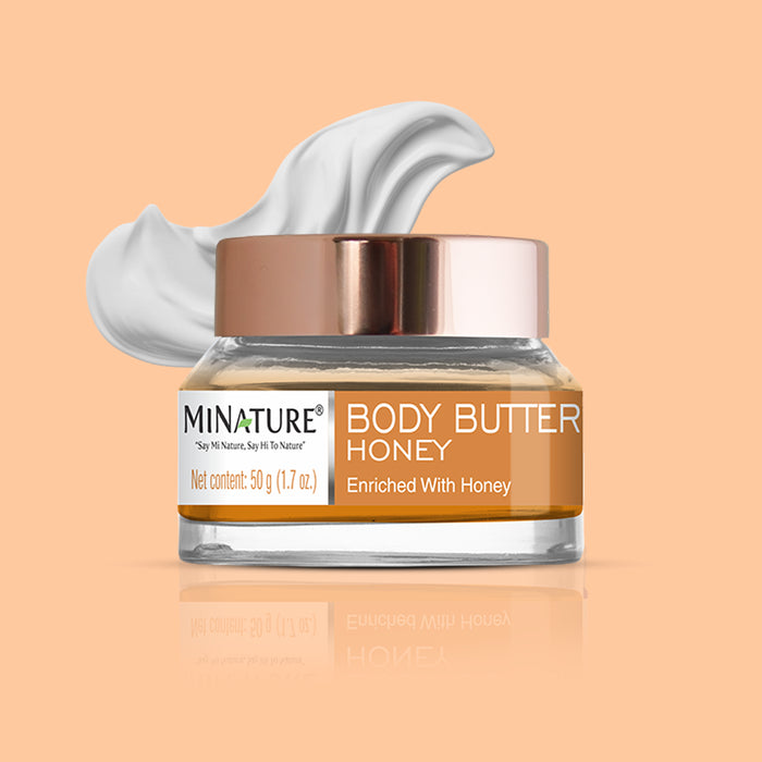 Honey Body Butter for dry skin by MINATURE, 50g, natural nourishment.