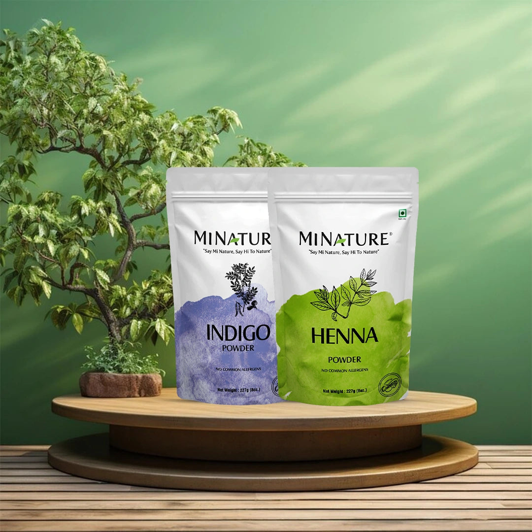 Henna Indigo Combo for Natural Hair Dye – minaturewellness Henna Indigo Combo for Natural Hair Dye – minaturewellness