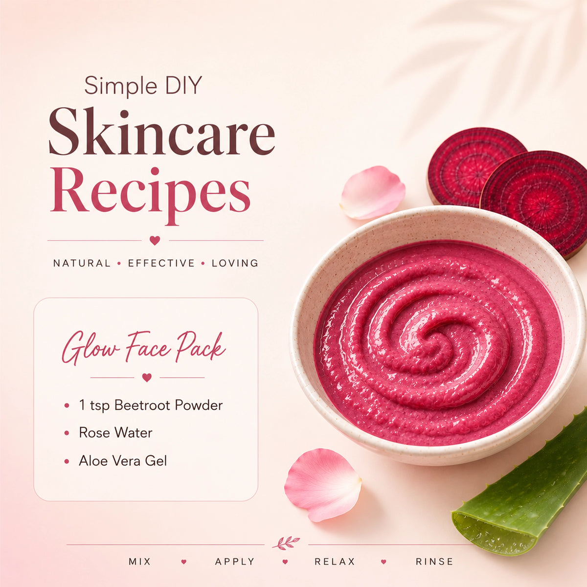 Beetroot Powder Face Pack for Natural - Looking Glow