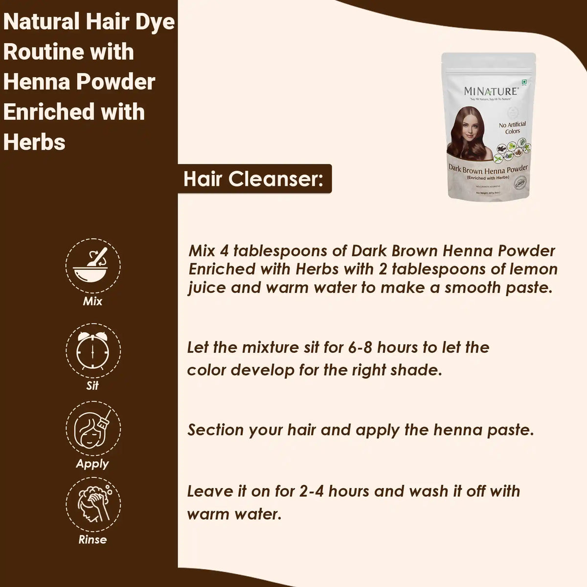 Dark Brown Henna Powder (Enriched with Herbs)